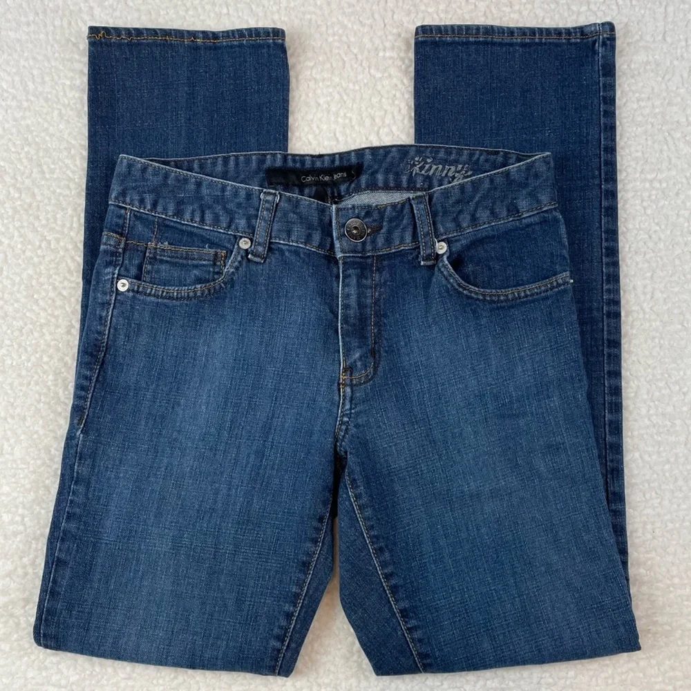 CALVIN KLEIN JEANS • Dark Wash Skinny Jeans, 6P - Picture 9 of 10
